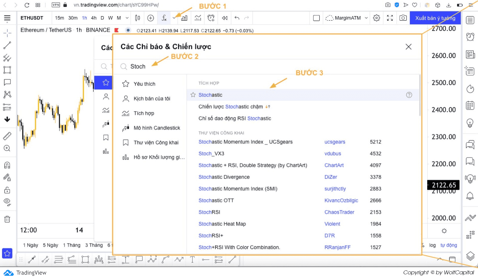 Cài đặt chỉ báo Stochastic trên Tradingview