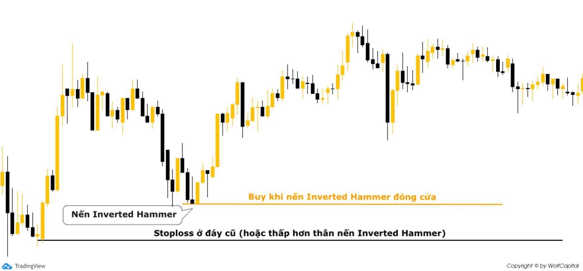 Đặt lệnh Buy ngay khi Inverted Hammer đóng nến