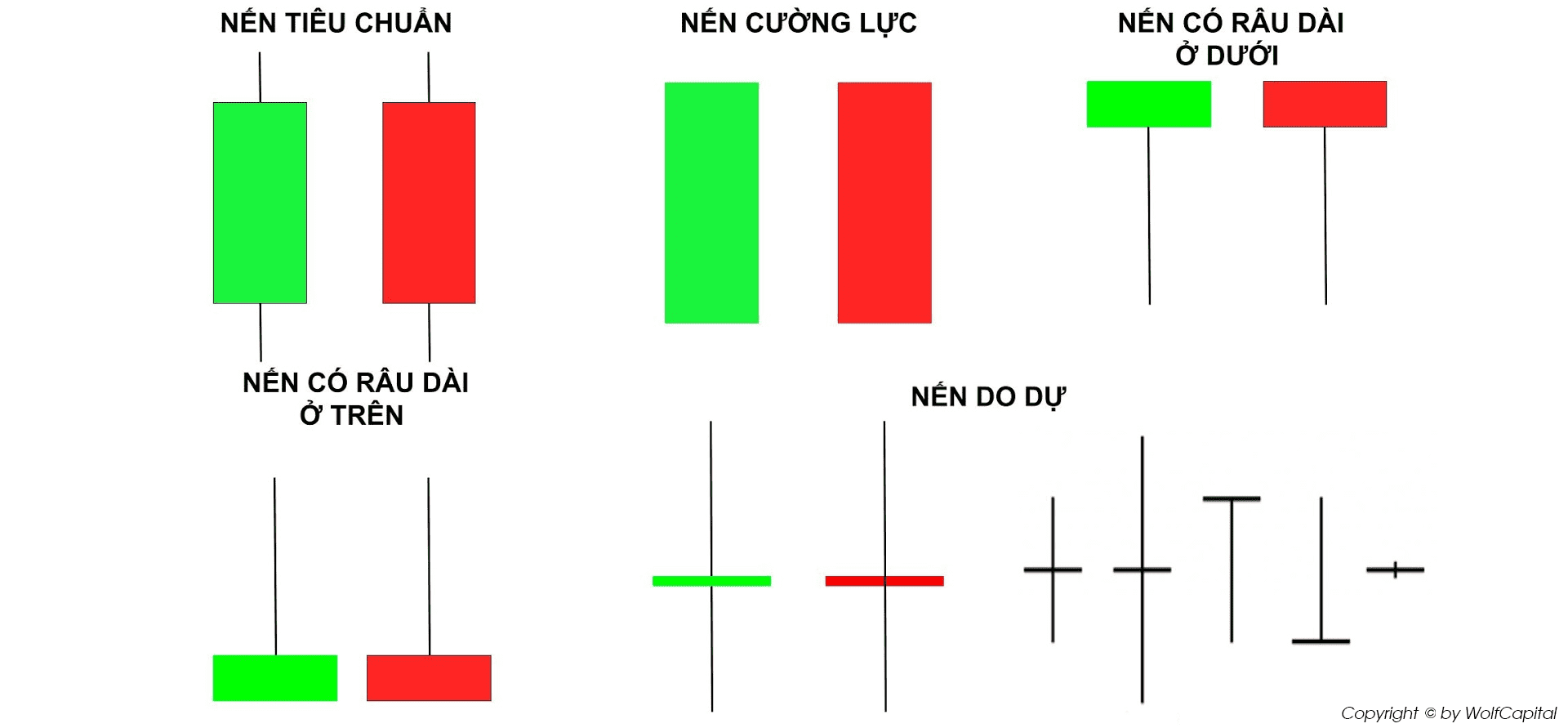 Các loại nến trong biểu đồ nến Nhật