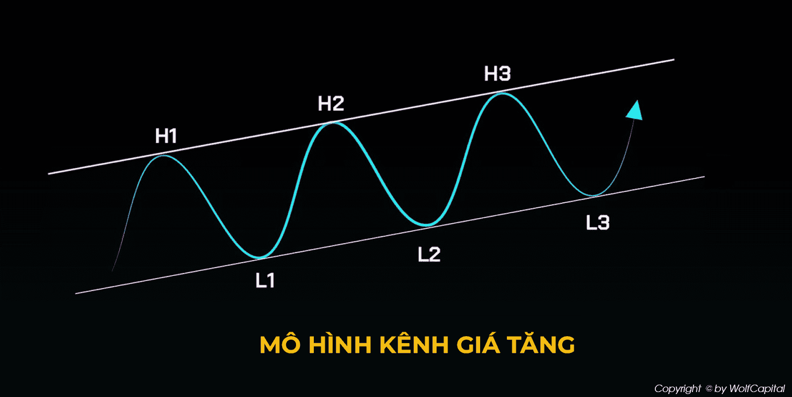 Mô hình kênh giá gồm 2 đường thẳng song song nối các đỉnh và các đáy lại với nhau